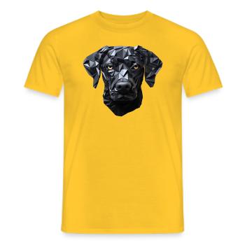 Dog-dog portrait: minimalism in - Men's T-Shirt - yellow - Front - AI Model Male 178 dark (178cm)