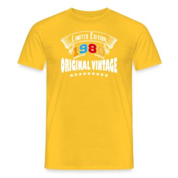 1980 - Männer T-Shirt - Gelb - Vorne - AI Model Male 178 dark (178cm)