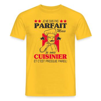 Cuisinier Shirt • Un cuisinier parfait Cadeau - T-shirt homme - jaune - Devant - AI Model Male 178 dark (178cm)