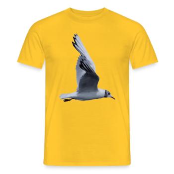 A flying seagull - Men's T-Shirt - yellow - Front - AI Model Male 178 dark (178cm)