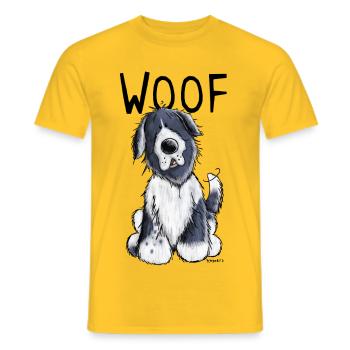 Woof Neufundländer - Neufi - Neufis - Geschenk - Männer T-Shirt - Gelb - Vorne - AI Model Male 178 dark (178cm)