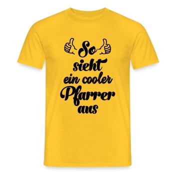 So sieht ein cooler Pfarrer aus Pastor Kirche Gott - Männer T-Shirt - Gelb - Vorne - AI Model Male 178 dark (178cm)