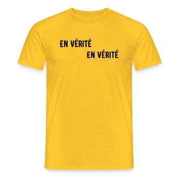 En Vérité En vérité N - T-shirt homme - jaune - Devant - AI Model Male 178 dark (178cm)