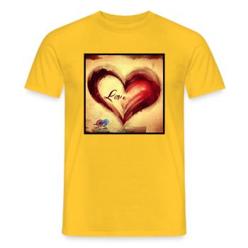 L’amour est si doux! Amour Mignon coeur Kunst Art - T-shirt homme - jaune - Devant - AI Model Male 178 dark (178cm)