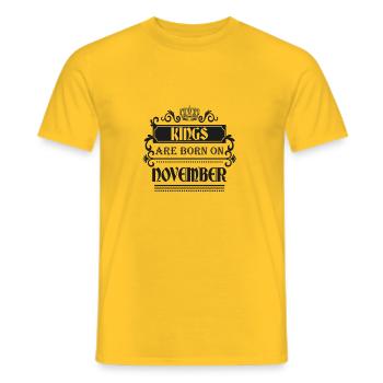 Kings are born in November, Geburtstag - Männer T-Shirt - Gelb - Vorne - AI Model Male 178 dark (178cm)