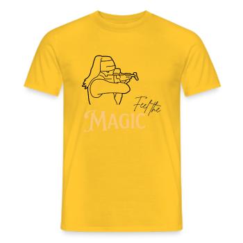 Feel the Magic - Biathlon - Men's T-Shirt - yellow - Front - AI Model Male 178 dark (178cm)