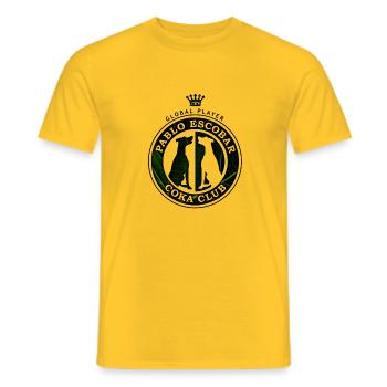 Pablo Escobar Coka club V2 - T-shirt homme - jaune - Devant - AI Model Male 178 dark (178cm)