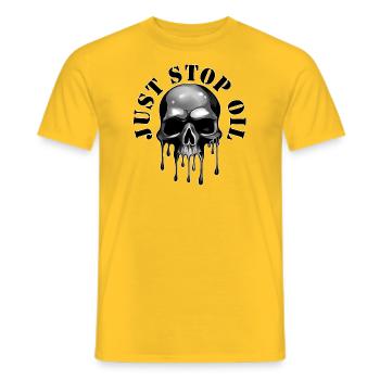 Stoppen Sie einfach das Öl - Männer T-Shirt - Gelb - Vorne - AI Model Male 178 dark (178cm)