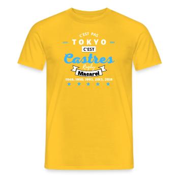 C'est pas TOKYO, c'est Castres Rugby.N - T-shirt homme - jaune - Devant - AI Model Male 178 dark (178cm)