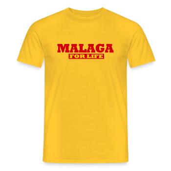 Malaga pour vivre - Malaga for life - T-shirt homme - jaune - Devant - AI Model Male 178 dark (178cm)