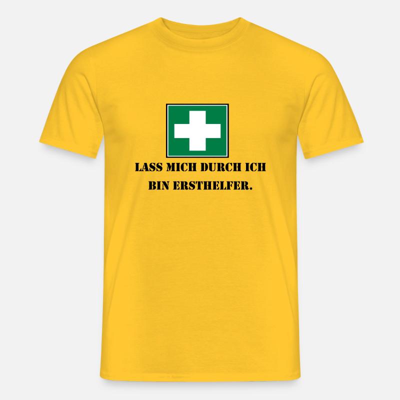 Lass mich durch ich bin Ersthelfer (schwarz) - Männer T-Shirt - Gelb