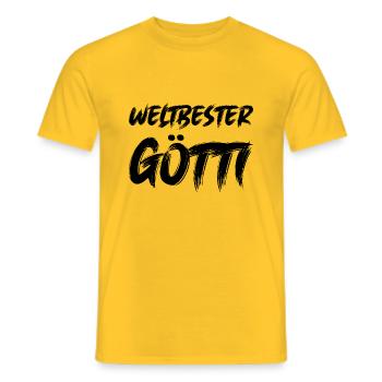 Weltbester Götti best Götti bescht Götti Schweiz - Männer T-Shirt - Gelb - Vorne - AI Model Male 178 dark (178cm)
