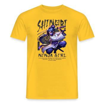Shinobi Ninja Girl - Männer T-Shirt - Gelb - Vorne - AI Model Male 178 dark (178cm)