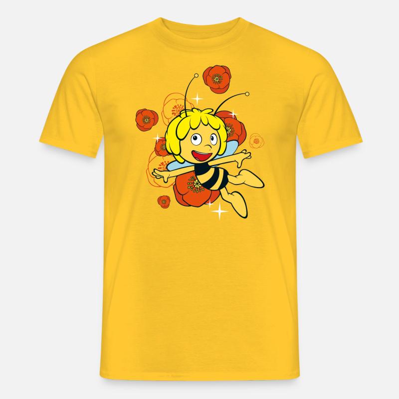 Biene Maja mit Mohn - Männer T-Shirt - Gelb