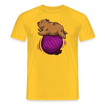Wombat Oignon - Wombat-Zwiebel - T-shirt homme - jaune - Devant - AI Model Male 178 dark (178cm)