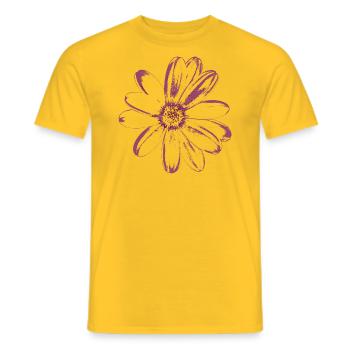 Flower Mallow - Hollow - Men's T-Shirt - yellow - Front - AI Model Male 178 dark (178cm)