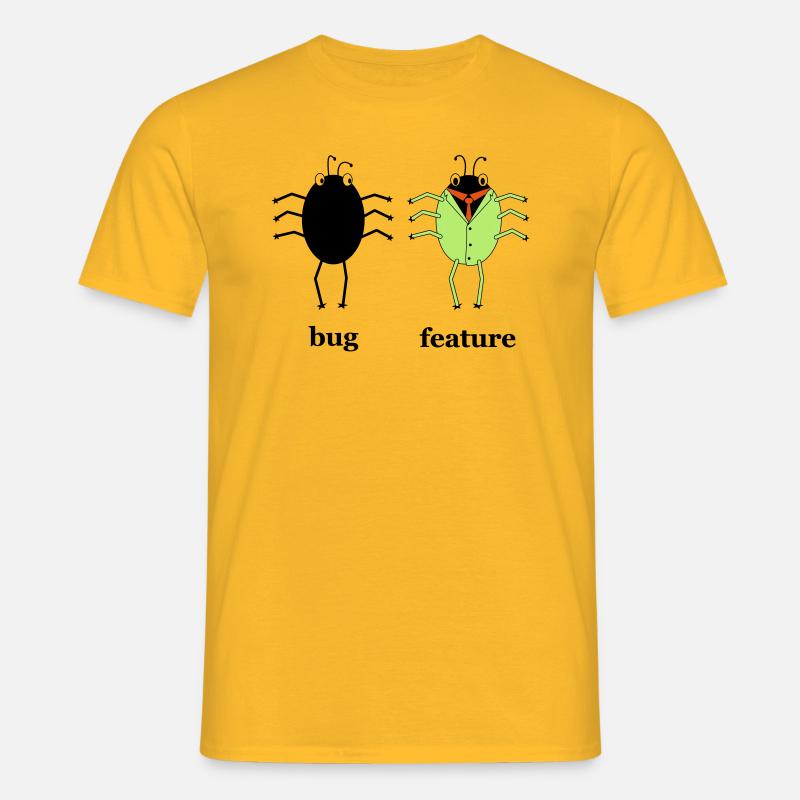 Bug vs Feature - Männer T-Shirt - Gelb