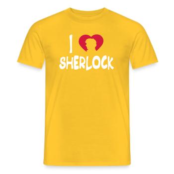 ich liebe sherlock - Männer T-Shirt - Gelb - Vorne - AI Model Male 178 dark (178cm)