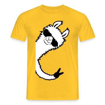 Lama Cool Lunettes de Soleil Pas Ma Main De Paix Problama - T-shirt homme - jaune - Devant - AI Model Male 178 dark (178cm)