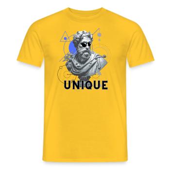 Sois Unique - T-shirt homme - jaune - Devant - AI Model Male 178 dark (178cm)