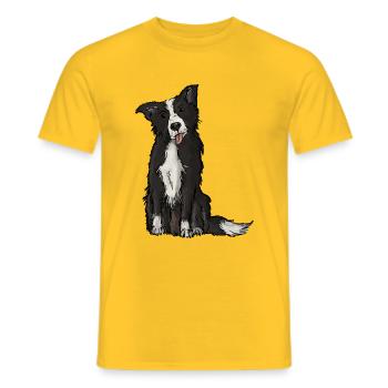 Border Collie - Männer T-Shirt - Gelb - Vorne - AI Model Male 178 dark (178cm)