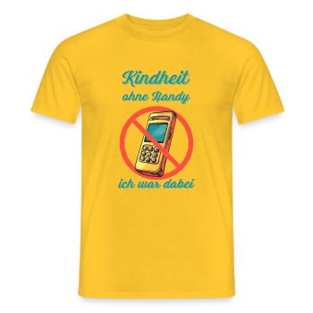 Kindheit ohne Handy, ich war dabei - Männer T-Shirt - Gelb - Vorne - AI Model Male 178 dark (178cm)
