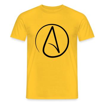Atheismus-Symbol - Männer T-Shirt - Gelb - Vorne - AI Model Male 178 dark (178cm)