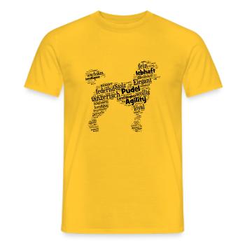 Pudel Charaktershirt Wordcloud - Männer T-Shirt - Gelb - Vorne - AI Model Male 178 dark (178cm)