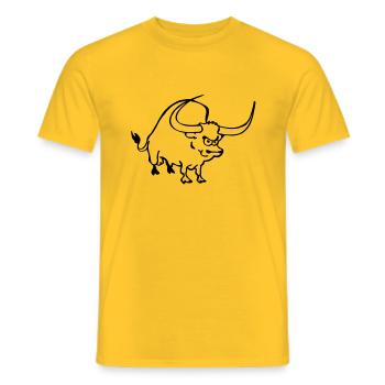 Böser Bulle - Männer T-Shirt - Gelb - Vorne - AI Model Male 178 dark (178cm)