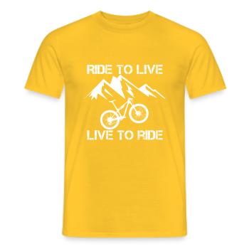 Solutions ErSa. Cyclisme sportif. Roulez pour vivre. - T-shirt homme - jaune - Devant - AI Model Male 178 dark (178cm)