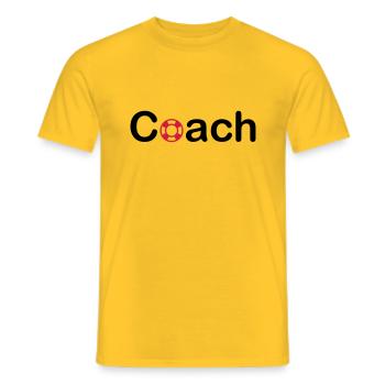 ★ couleurs design ★ coach (bouée de sauvetage) - T-shirt homme - jaune - Devant - AI Model Male 178 dark (178cm)