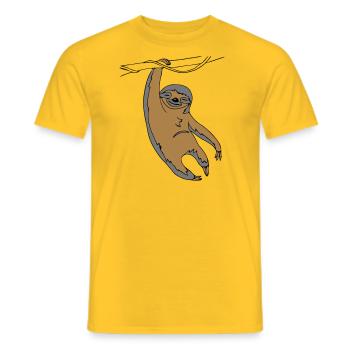 Faultier hängend am Baum - Männer T-Shirt - Gelb - Vorne - AI Model Male 178 dark (178cm)