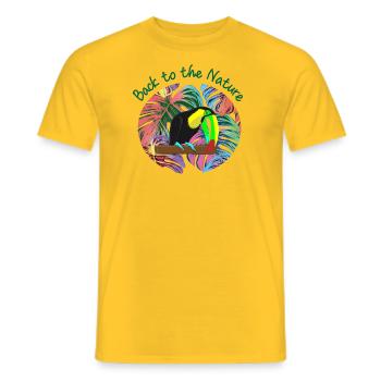 Toucan, exotic bird - Men's T-Shirt - yellow - Front - AI Model Male 178 dark (178cm)