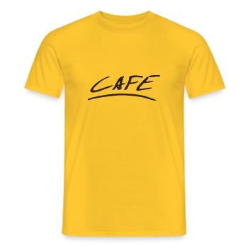 Cafe - Männer T-Shirt - Gelb - Vorne - AI Model Male 178 dark (178cm)