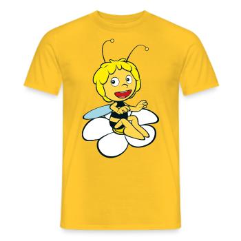 Maya The Bee On Daisy - Men's T-Shirt - yellow - Front - AI Model Male 178 dark (178cm)