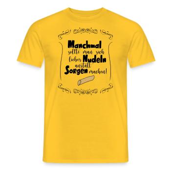 Nudeln - Männer T-Shirt - Gelb - Vorne - AI Model Male 178 dark (178cm)