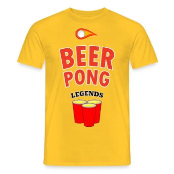 Das Beer Pong Legends Sortiment passend zum Spiel - Männer T-Shirt - Gelb - Vorne - AI Model Male 178 dark (178cm)