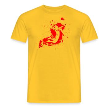 Volleyball Spike Man Rot - Männer T-Shirt - Gelb - Vorne - AI Model Male 178 dark (178cm)