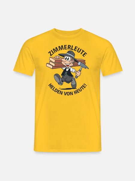 Lustiger Cartoon - Beruf Zimmerer - Männer T-Shirt - Gelb
