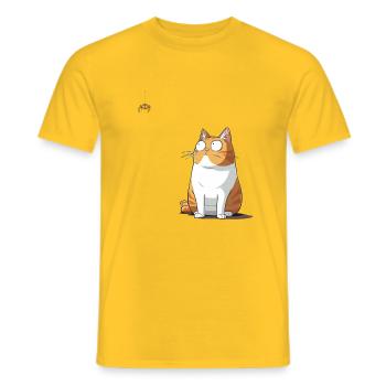 Katze vs. Spinne - Männer T-Shirt - Gelb - Vorne - AI Model Male 178 dark (178cm)