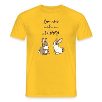 Lapin amour Lapin Love Doux Idée de cadeau - T-shirt homme - jaune - Devant - AI Model Male 178 dark (178cm)