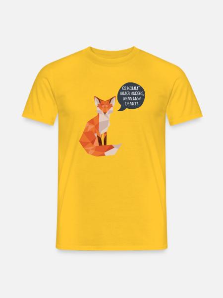 Es kommt anders, wenn man denkt! - Männer T-Shirt - Gelb
