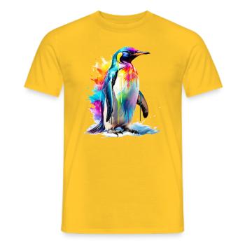 Bemalter Kaiserpinguin - Männer T-Shirt - Gelb - Vorne - AI Model Male 178 dark (178cm)