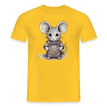 The Little Mouse - Men's T-Shirt - yellow - Front - AI Model Male 178 dark (178cm)