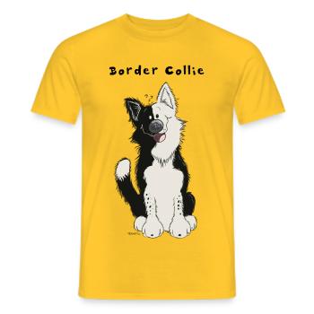 Sweet Border Collie - Men's T-Shirt - yellow - Front - AI Model Male 178 dark (178cm)
