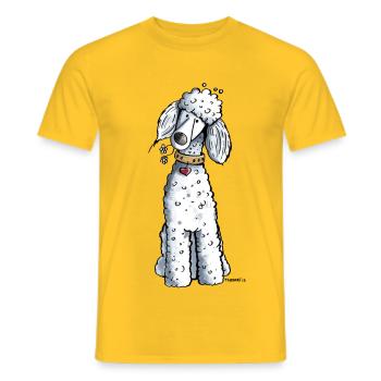 Pudel mit Blumen - Männer T-Shirt - Gelb - Vorne - AI Model Male 178 dark (178cm)