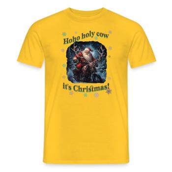 Hoho holy cow - Männer T-Shirt - Gelb - Vorne - AI Model Male 178 dark (178cm)
