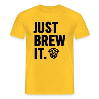 Juste le brasser - T-shirt homme - jaune - Devant - AI Model Male 178 dark (178cm)
