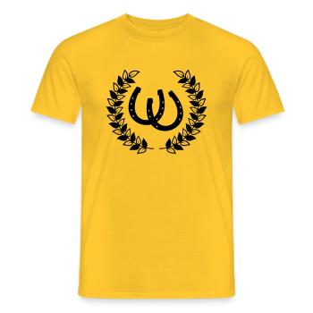 horseshoes fers à cheval - T-shirt homme - jaune - Devant - AI Model Male 178 dark (178cm)