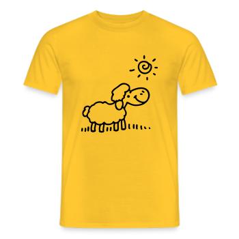Sheep sun - line - Men's T-Shirt - yellow - Front - AI Model Male 178 dark (178cm)
